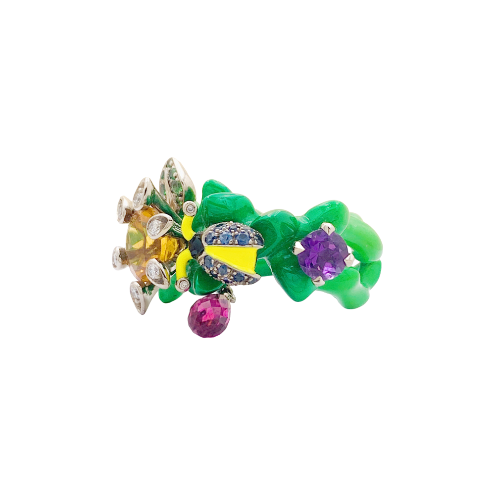 Bague Dior, "Milly Carnivora", laque, diamants, pierres de couleur. 2