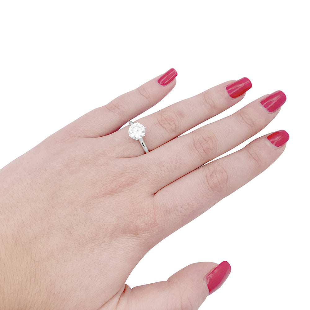 Solitaire platine, diamant 1,71 carat. 1