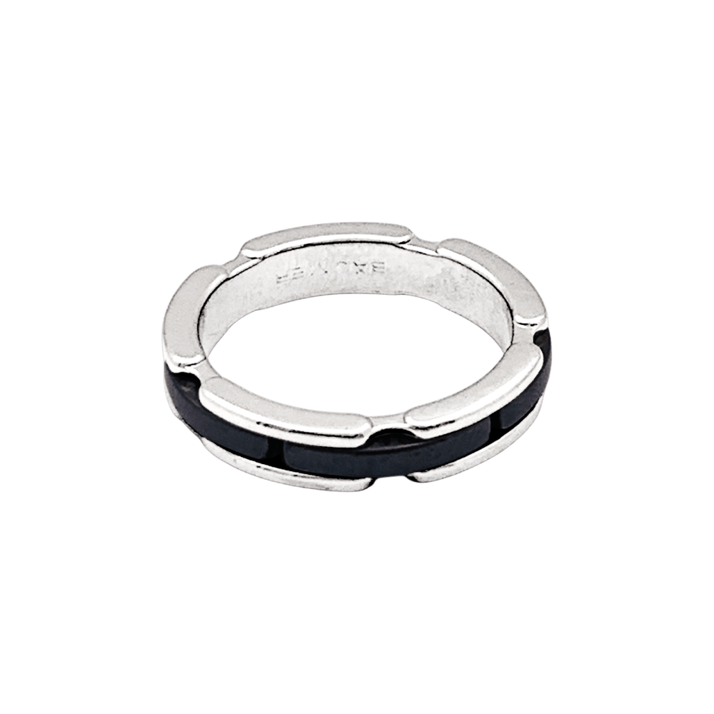 Bague Chanel, "Ultra", or blanc, céramique noire. 2
