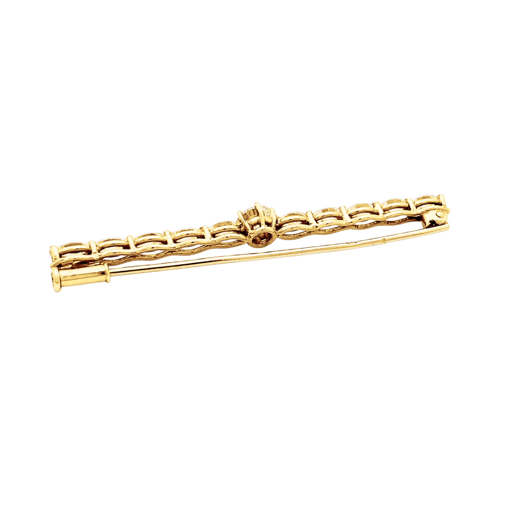 Broche-barrette or jaune et diamants. 4