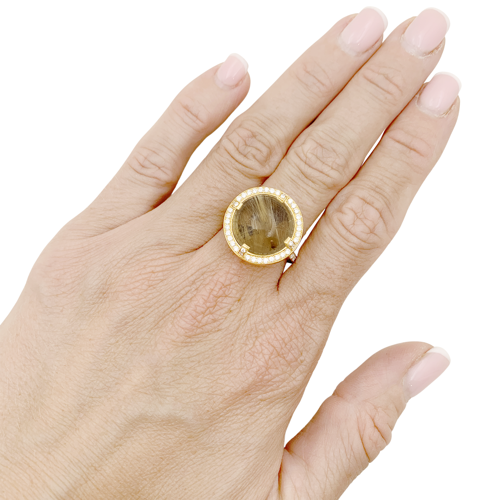 Bague CHAUMET, "Attrape Moi Si Tu M’aimes", "Galet", or jaune, diamants, quartz rutile. 5