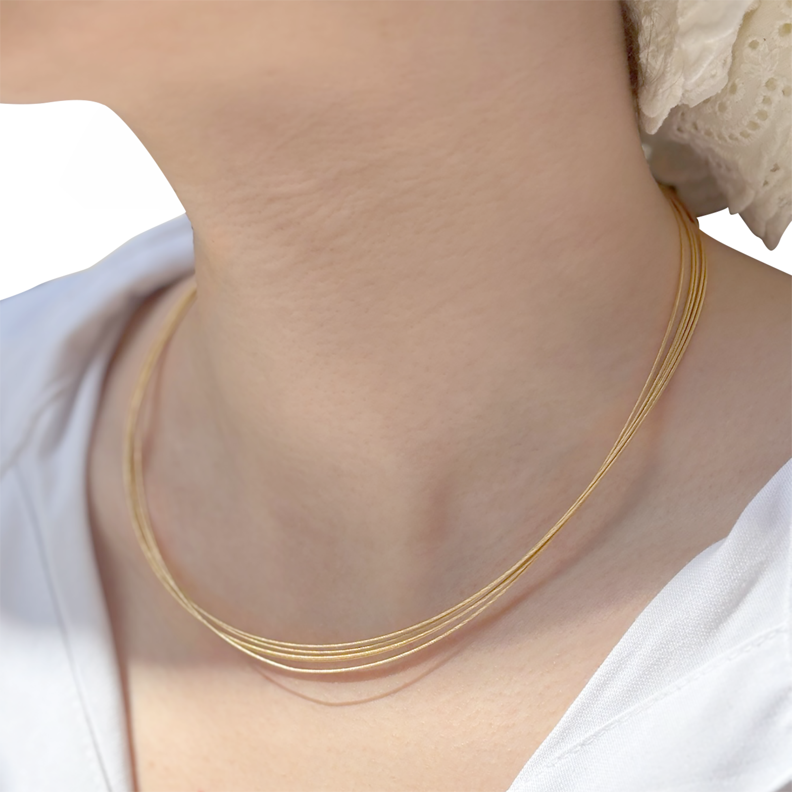 Collier DINH VAN, cinq câbles en or jaune. 4