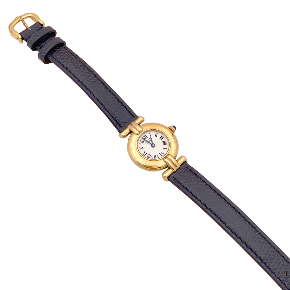 Montre Cartier, "Colisée Must", argent plaqué or, cuir. 4