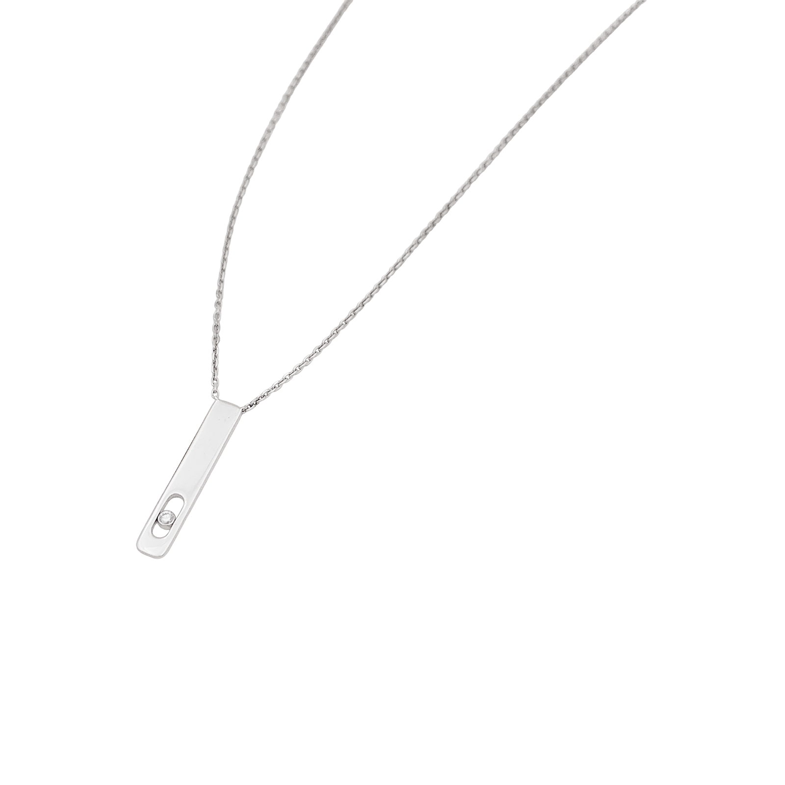 Collier Messika, "My First Diamond", or blanc, diamant. 4