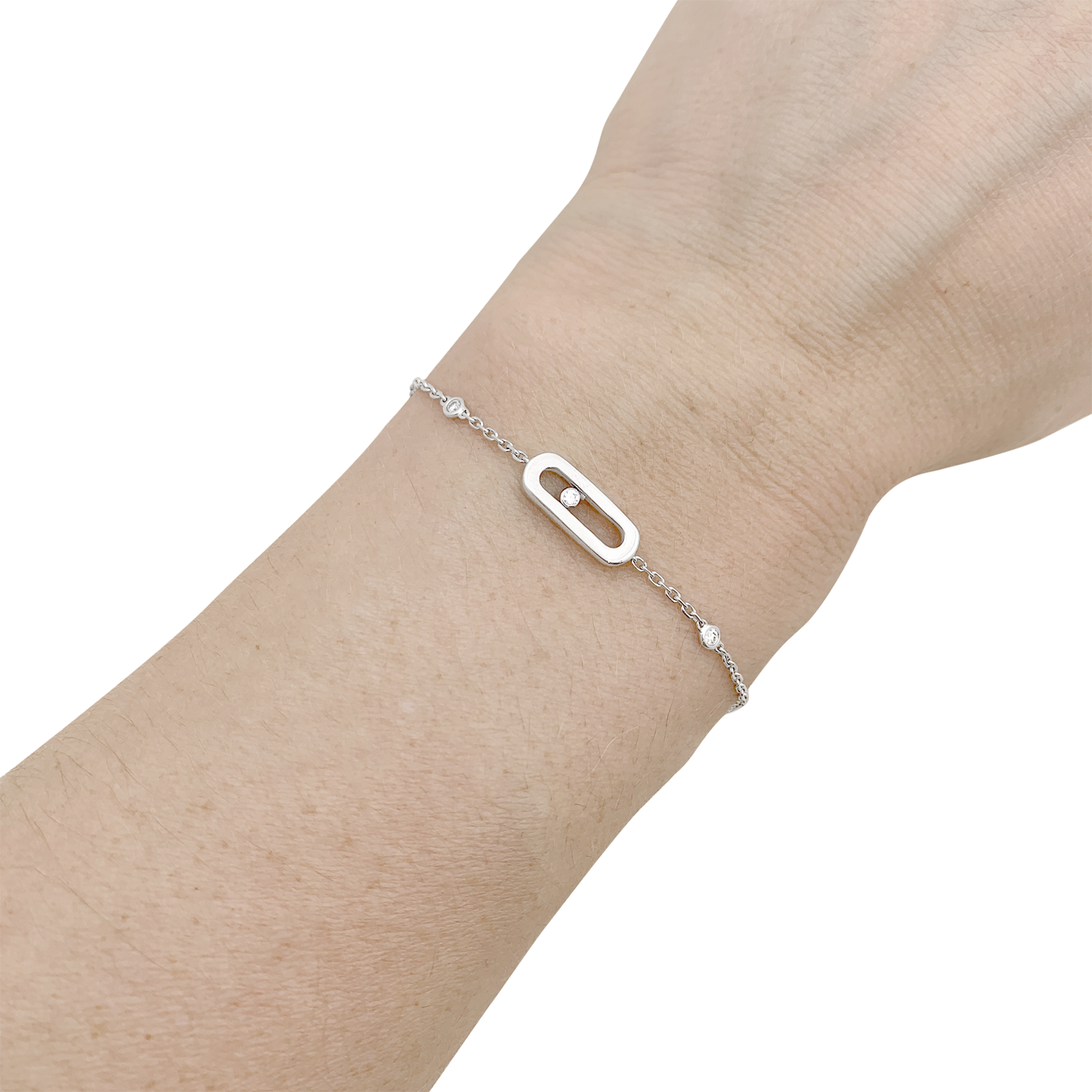 Bracelet Messika, "Move Uno", or blanc et diamants. 5