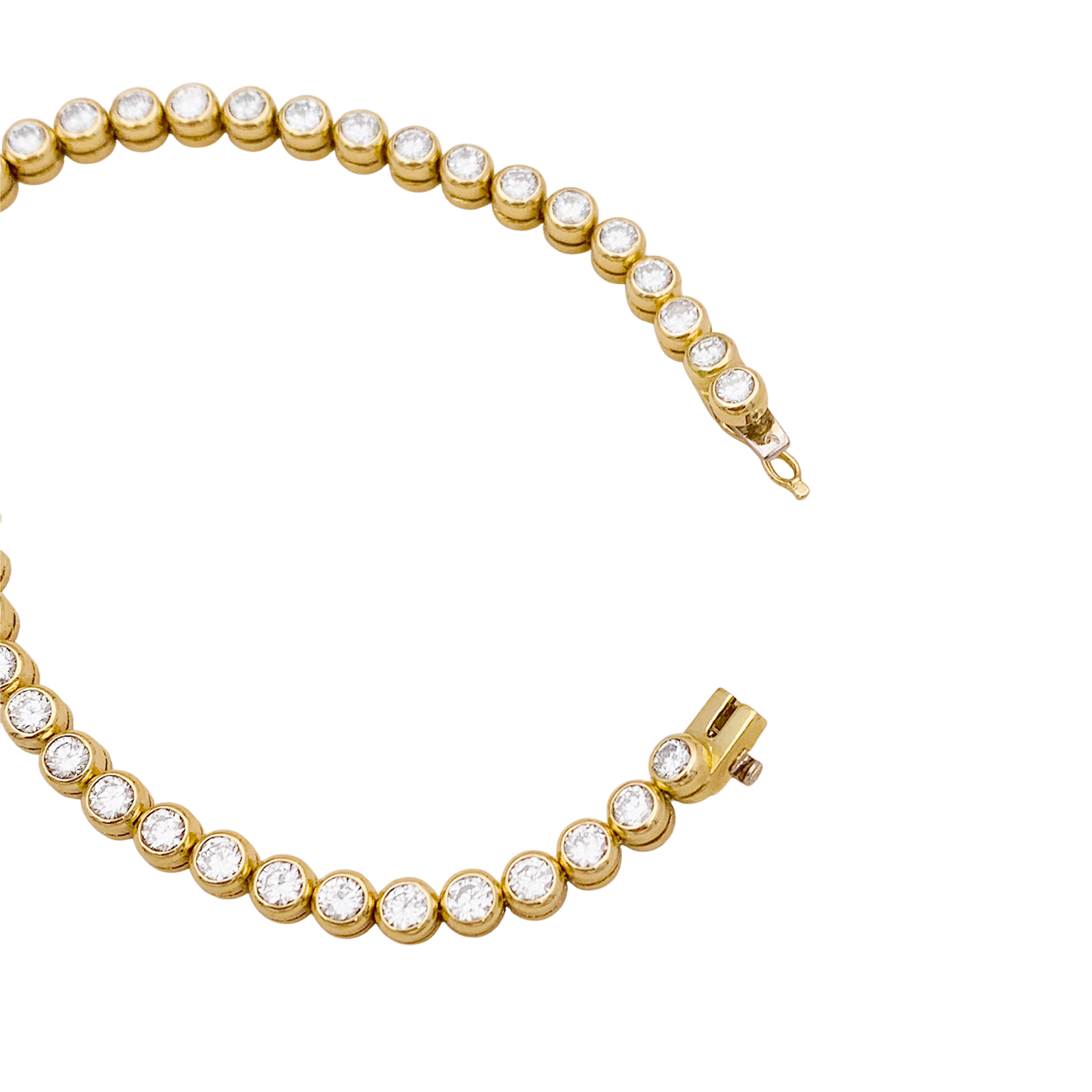 Bracelet ligne, diamants en serti clos. 4