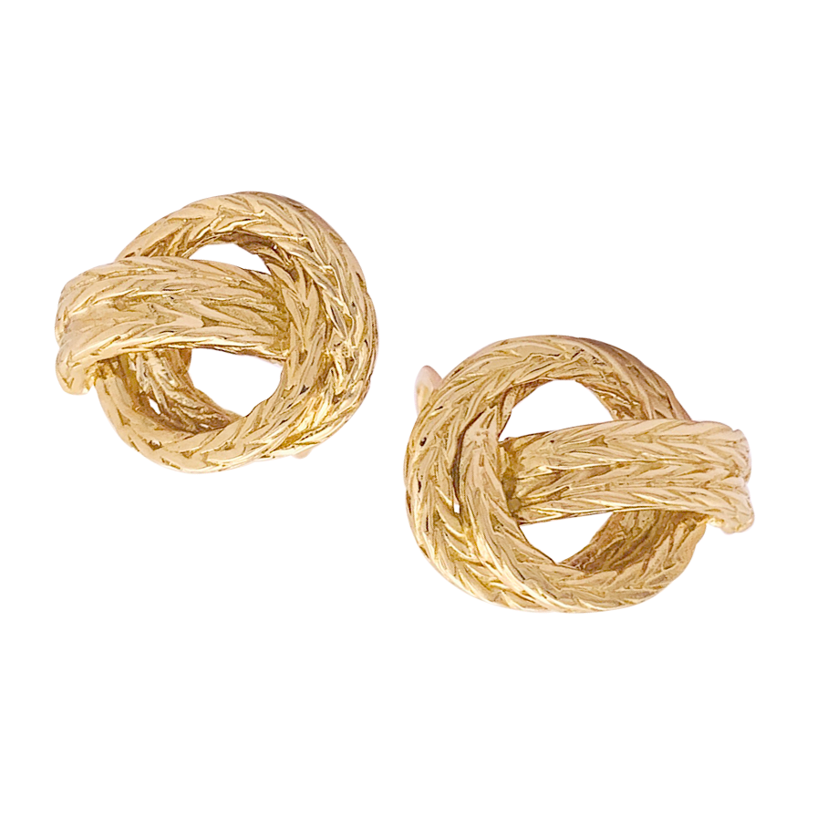 Boucles d'oreilles Hermès "Noeud marin" en or jaune. 1970 2