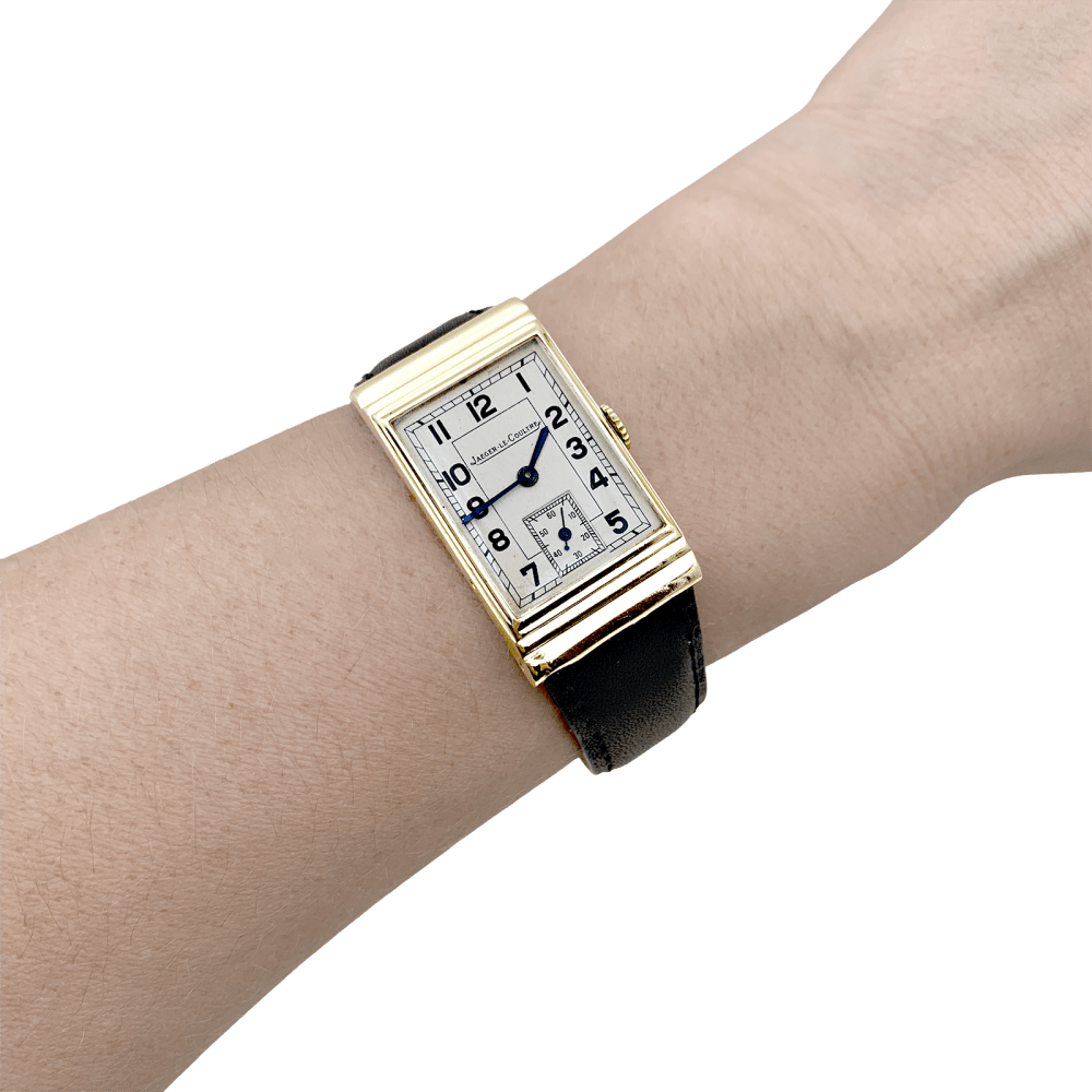 Montre Jaeger Lecoultre or jaune, cuir. 5