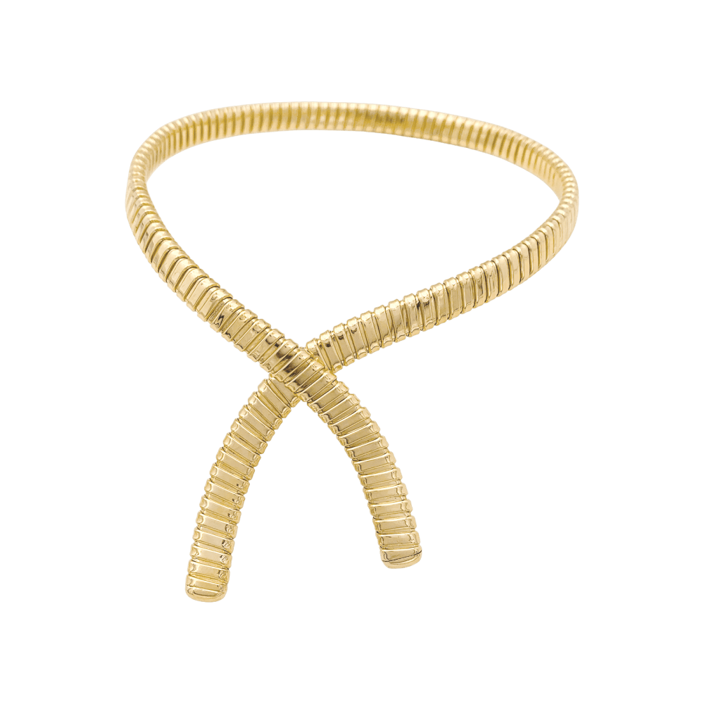 Collier "Tubogas" croisé, or jaune. 1