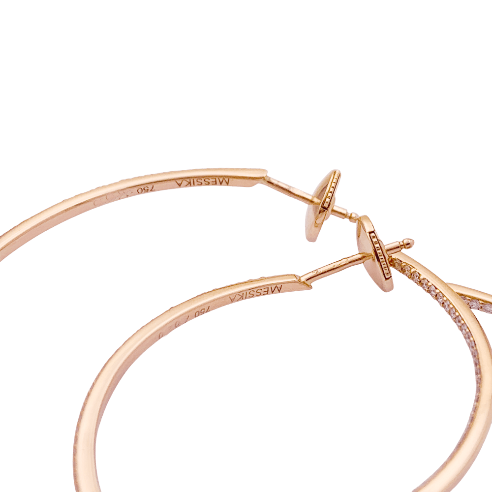 Créoles Messika "New Gatsby" or rose, diamants. 4