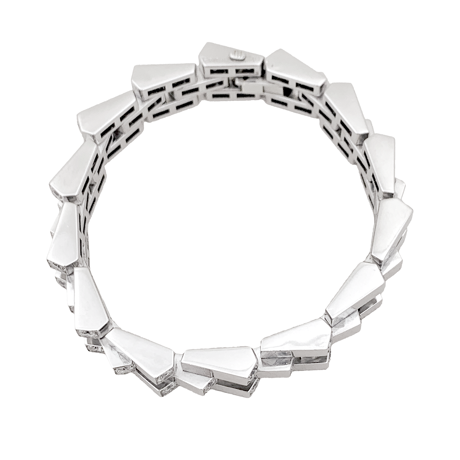 Bracelet Vintage Boucheron, "Crémaillère", platine, diamants. 2