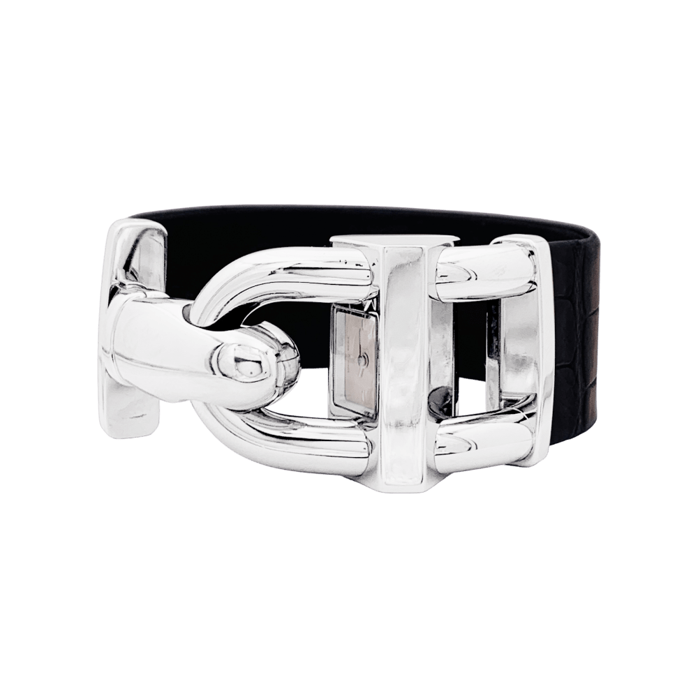 Montre Van Cleef & Arpels, "Cadenas", acier, cuir. 1