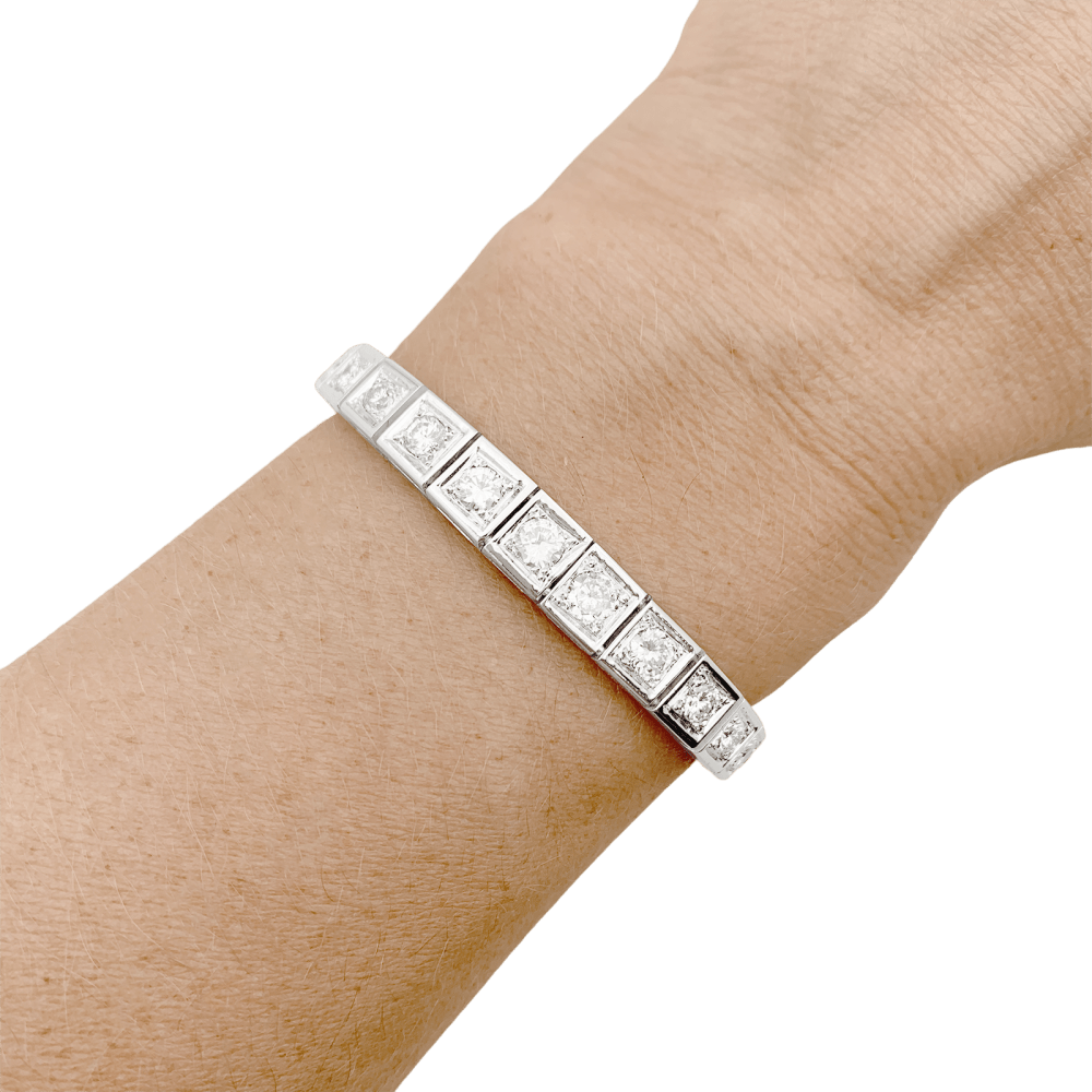 Bracelet ligne en or blanc, 4 carats de diamants. 6