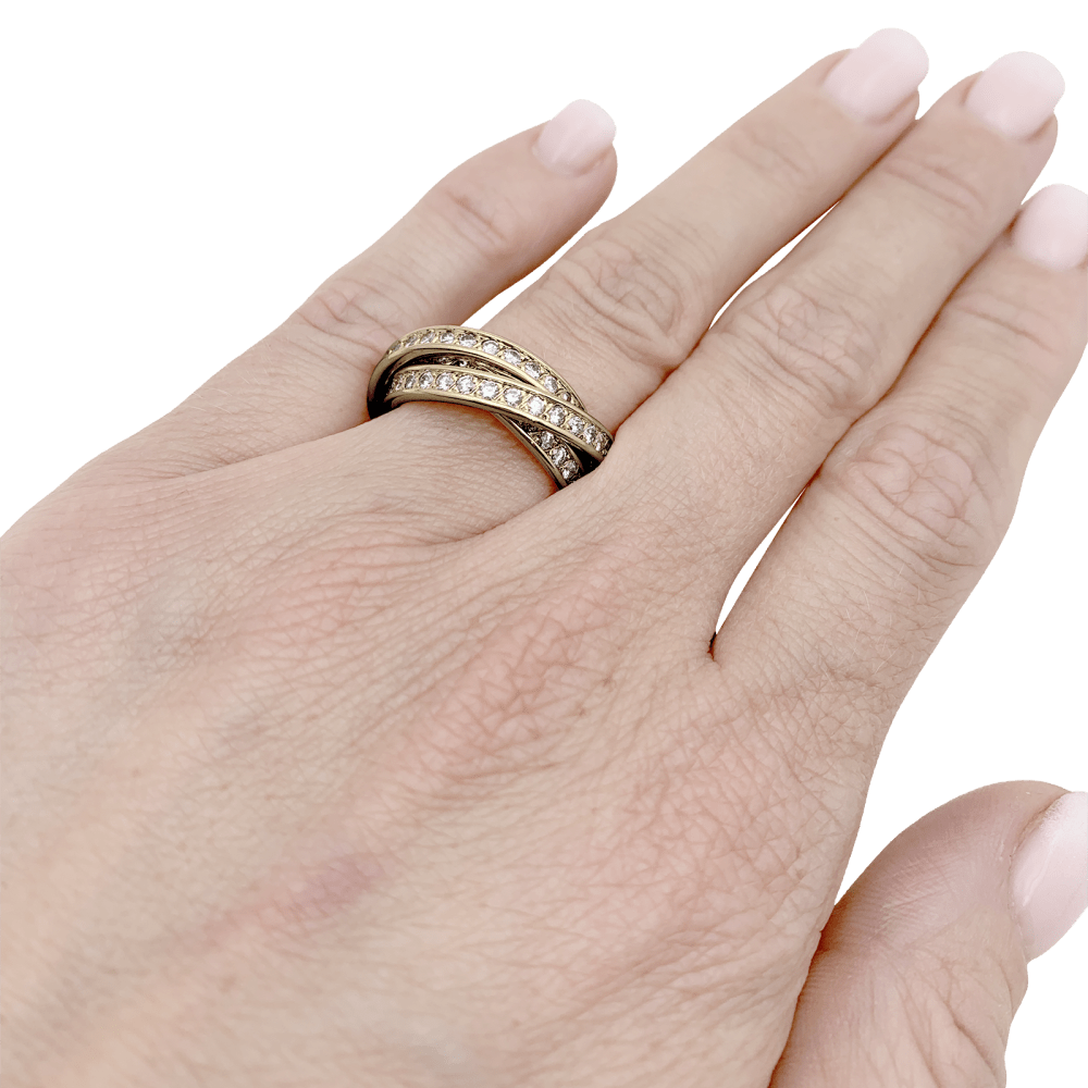 Bague Cartier, "Trinity", or jaune et diamants. 5