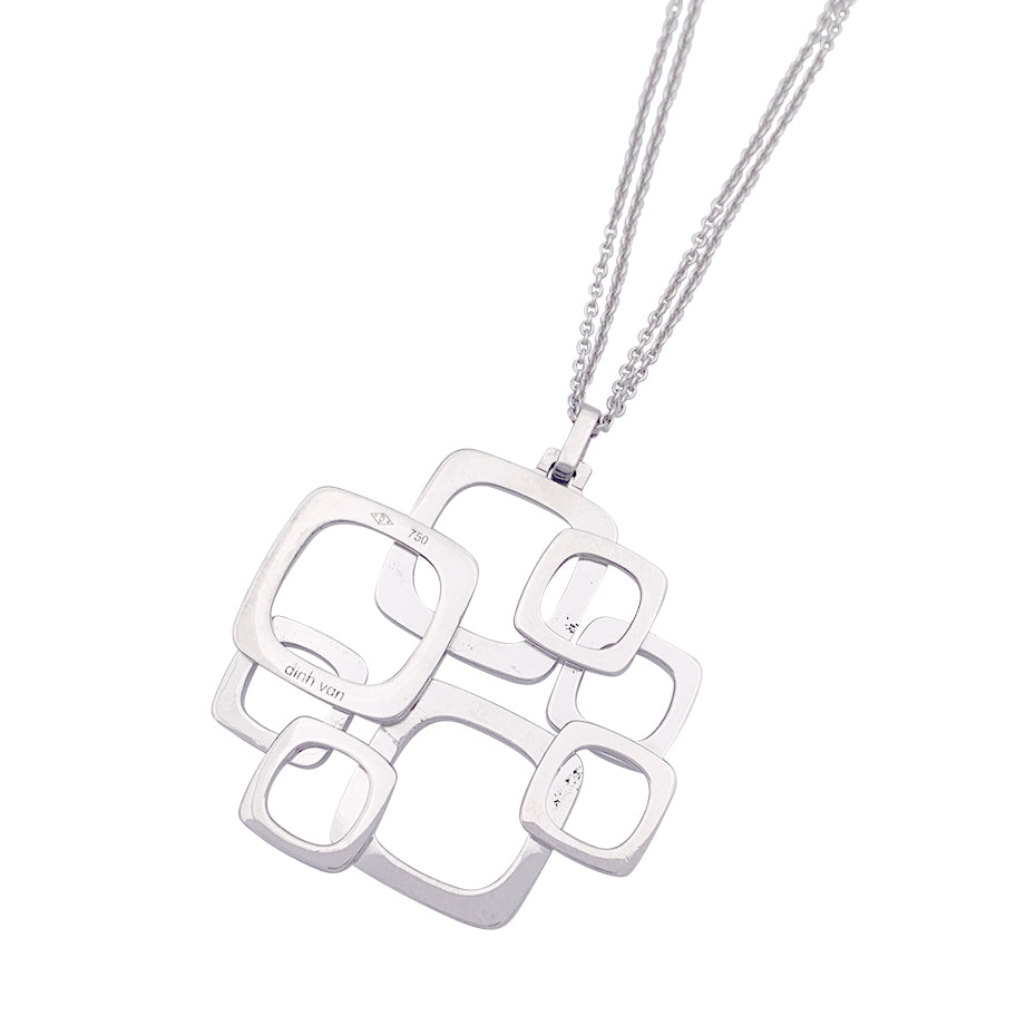 Collier Dinh Van, "Surimpression", or blanc, diamants. 2