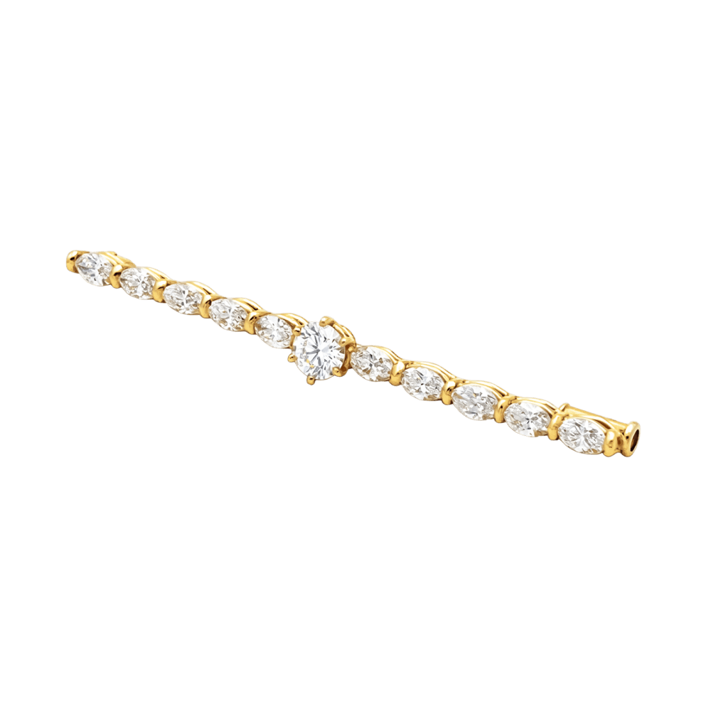 Broche-barrette or jaune et diamants. 3