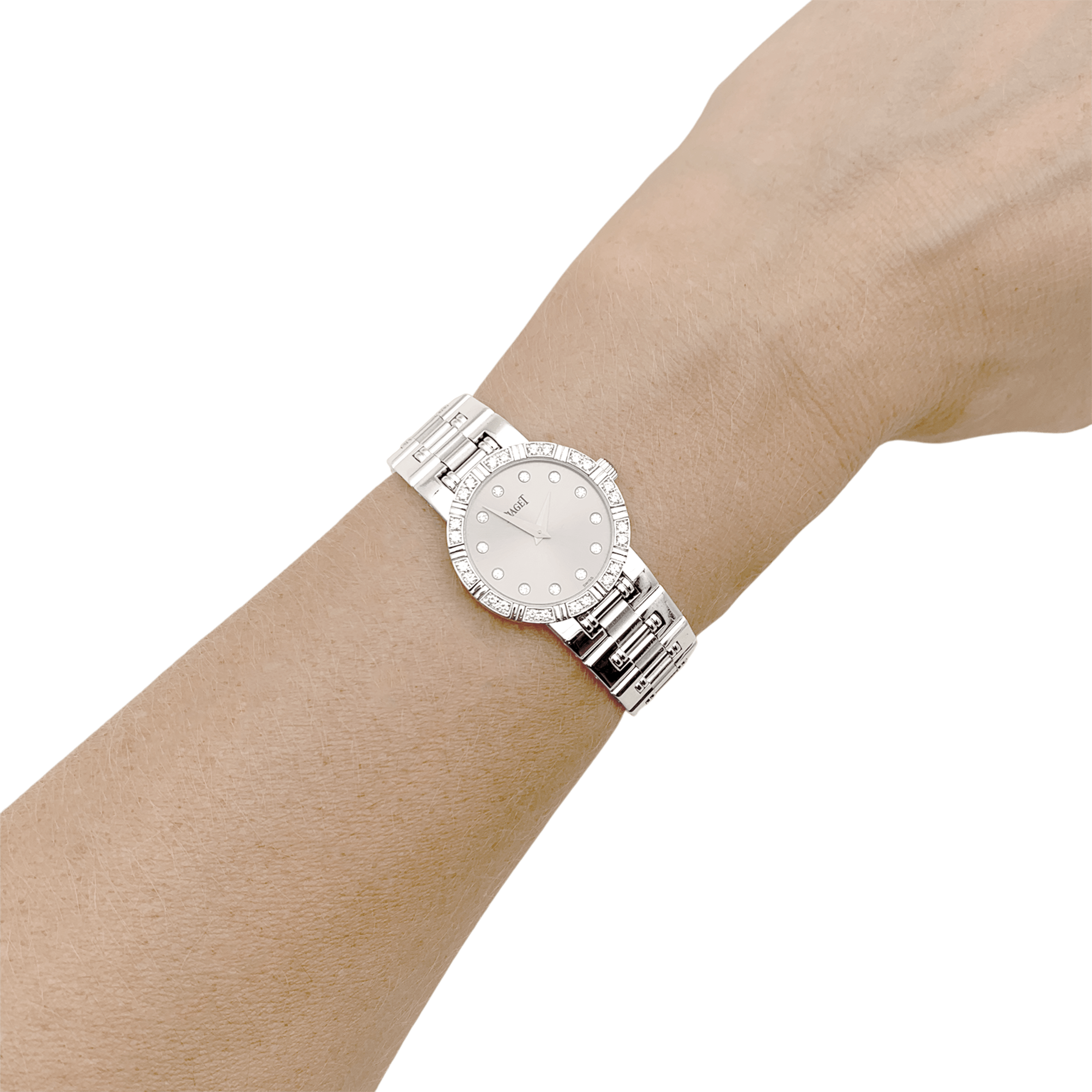 Montre Piaget, "Dancer", or blanc, diamants. 8