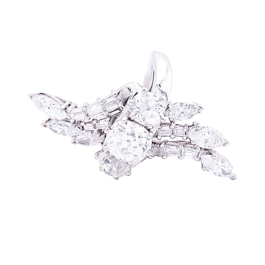 Bague diamants, platine. 4