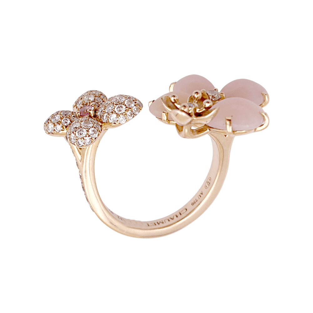Bague Chaumet, « Hortensia Aube rosée », or rose, diamants, saphir rose et opales roses. 8