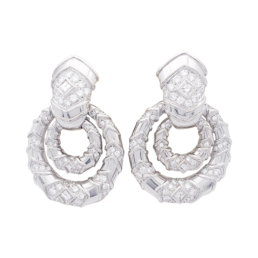 Boucles d’oreilles Repossi en or blanc, diamants. 1