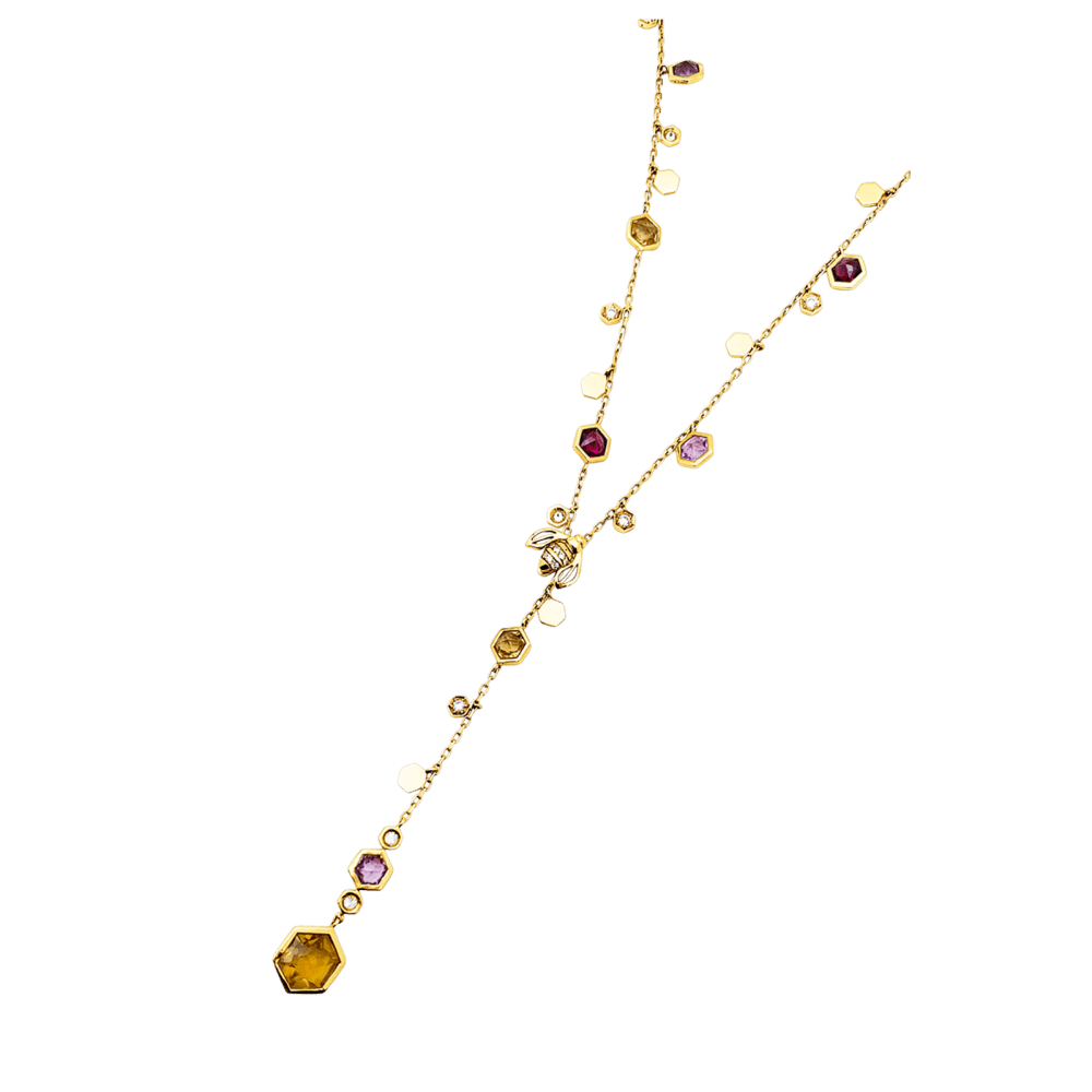 Collier Piaget, "Magic Garden Limelight", or jaune, diamants, pierres de couleur. 6