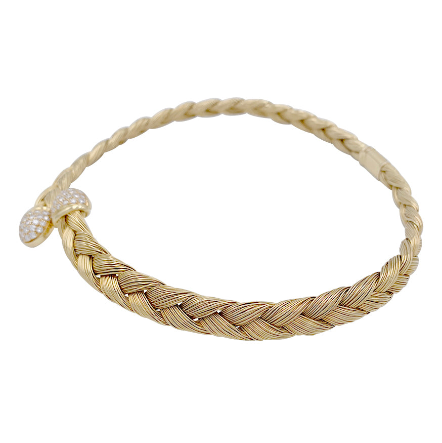 Collier vintage or jaune et diamants. 6
