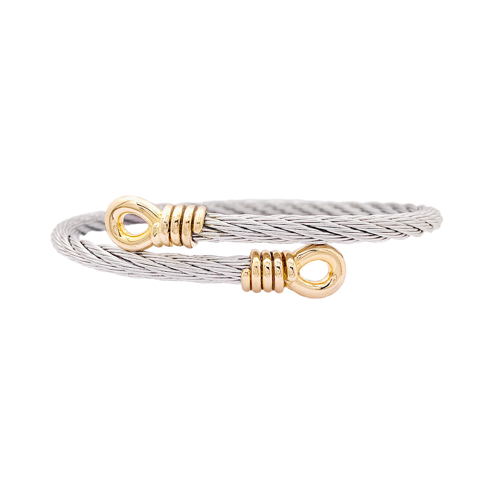 Bracelet Fred "Force 10", or et acier. 3