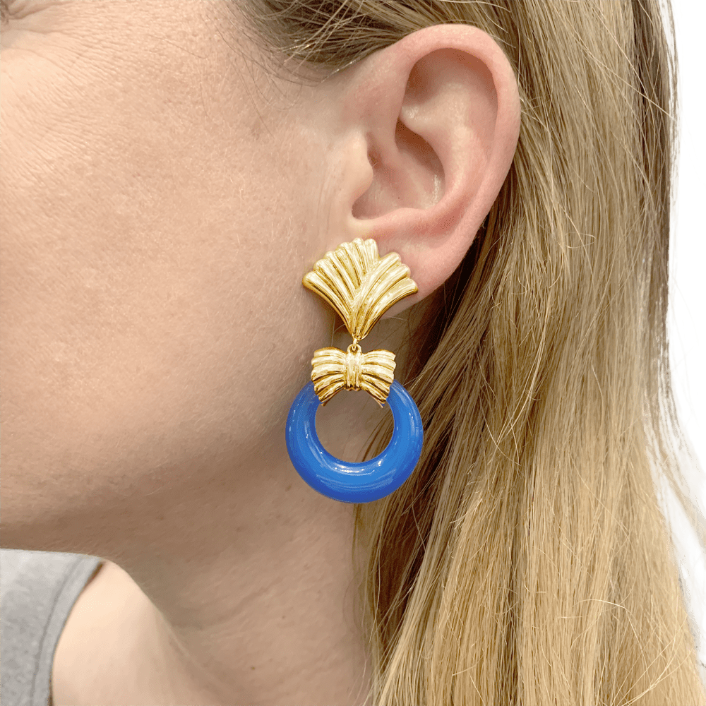 Boucles d'oreilles transformables Van Cleef & Arpels, or jaune, pierres de couleur. 9