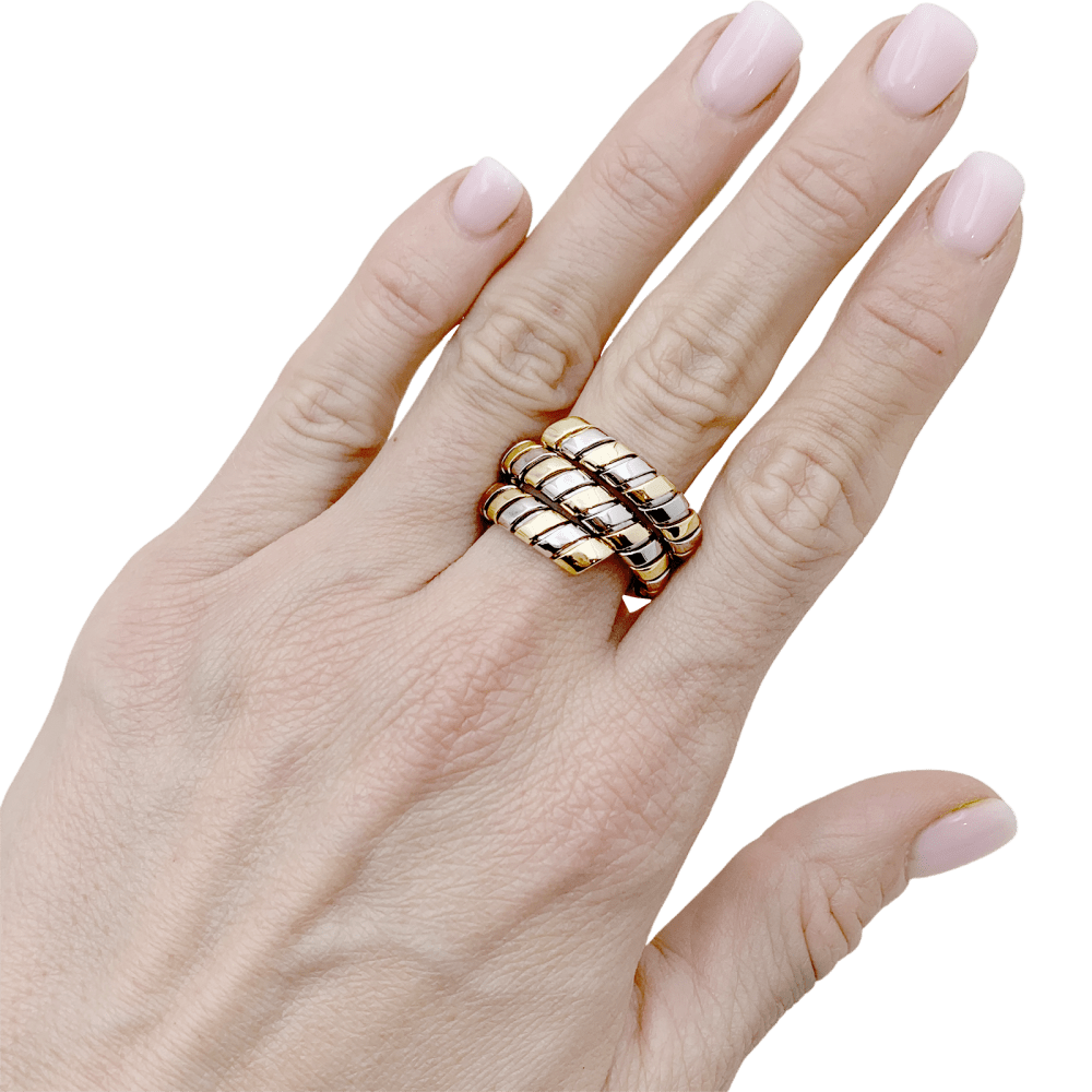 Bague Bulgari, "Tubogas", deux tons ors. 7