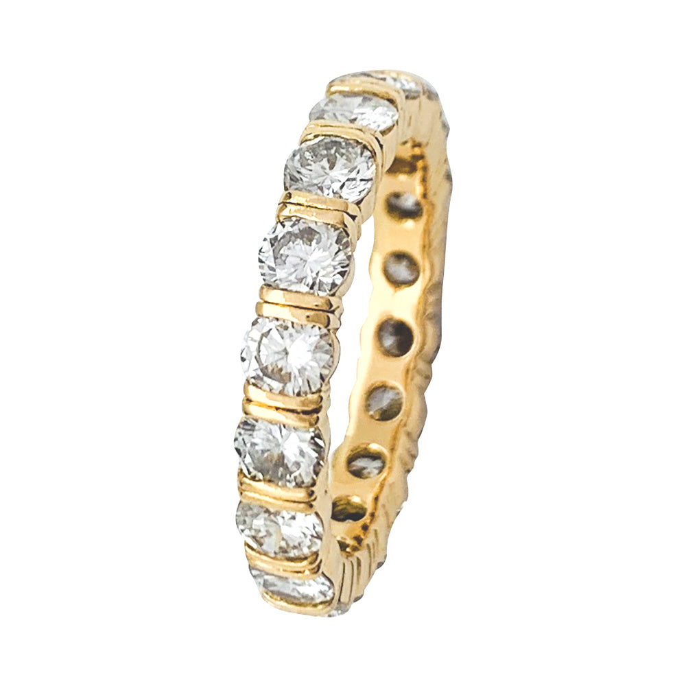 Alliance or jaune et diamants. 3