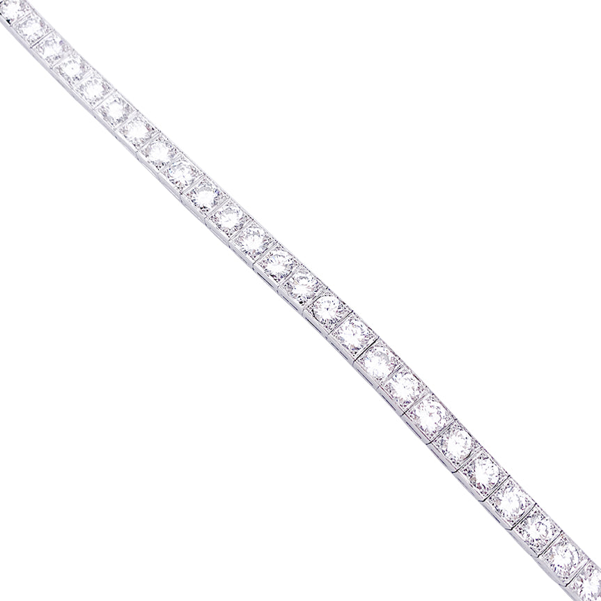 Bracelet ligne or blanc, platine, diamants. 4