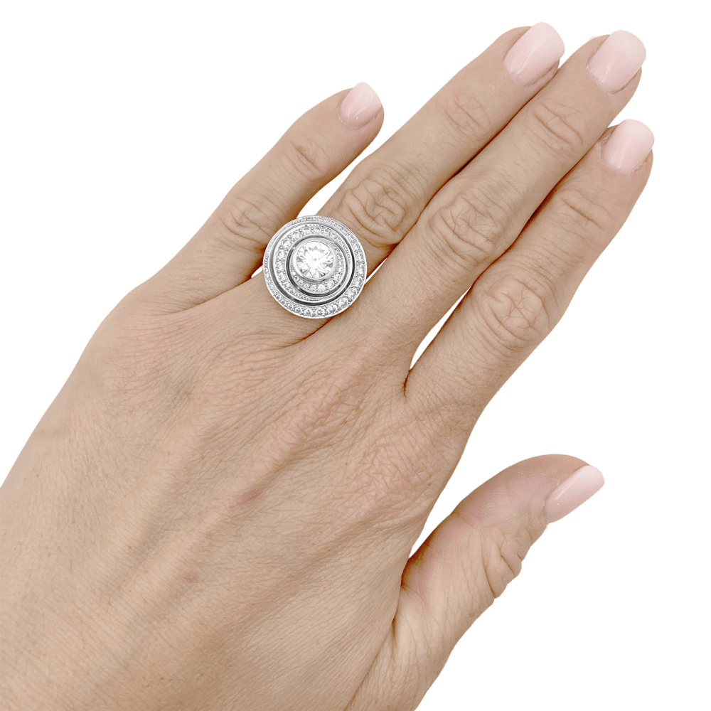 Bague Boucheron, "Idylle", or blanc et diamants. 5