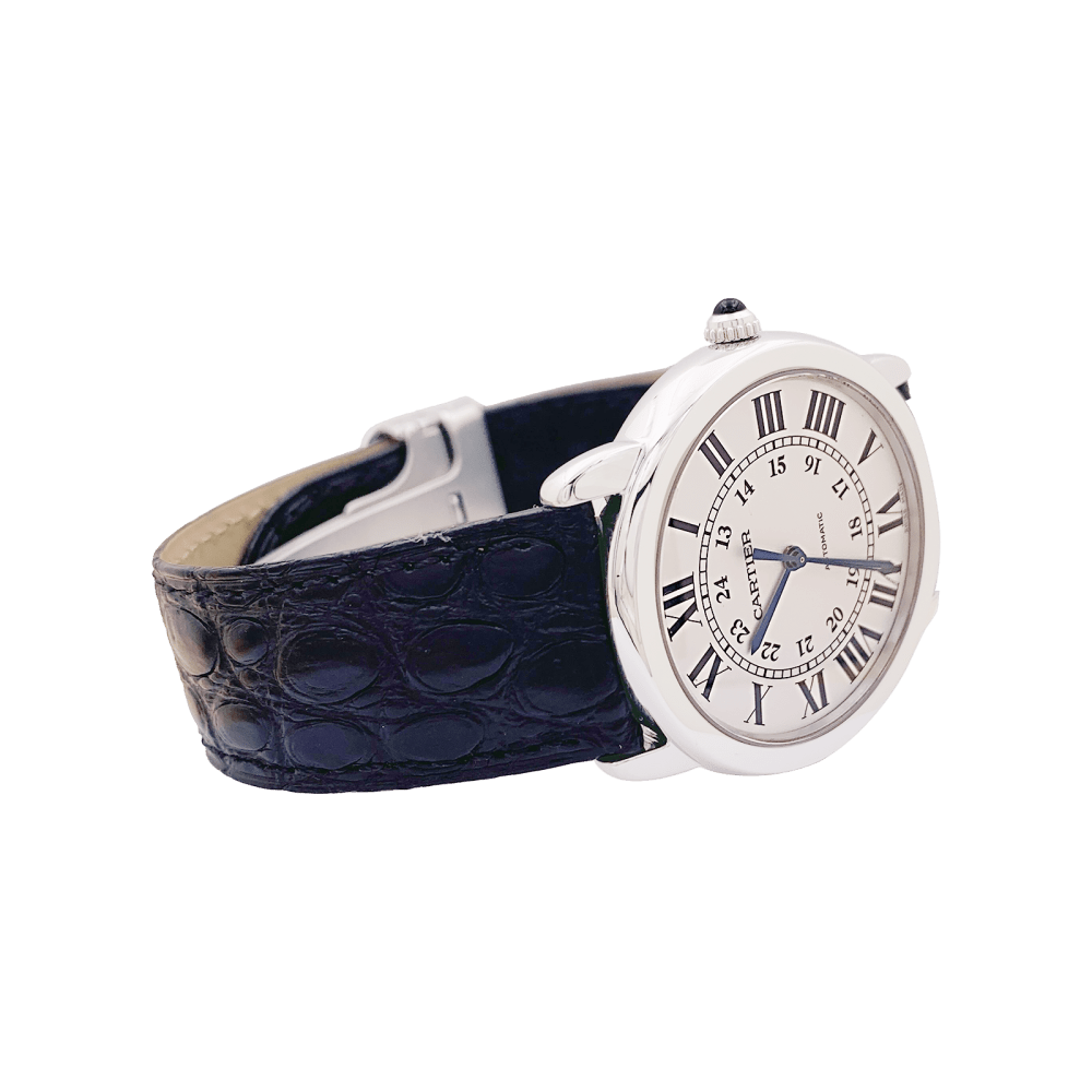 Montre Cartier, "Ronde Solo", acier, cuir. 2