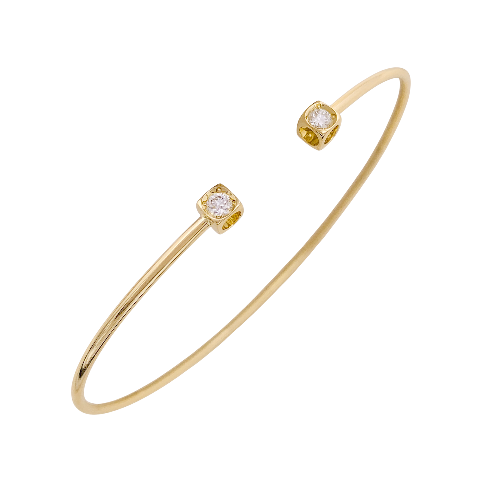 Bracelet Dinh Van, "Le Cube Diamant", or jaune, diamants. 2