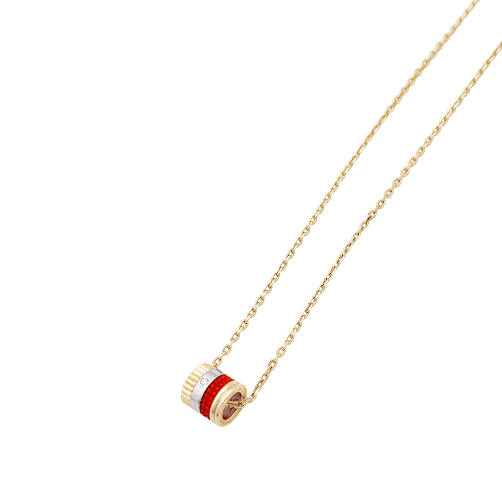 Collier Boucheron « Mini Bague Quatre Red Edition », 3 ors, céramique rouge. 3