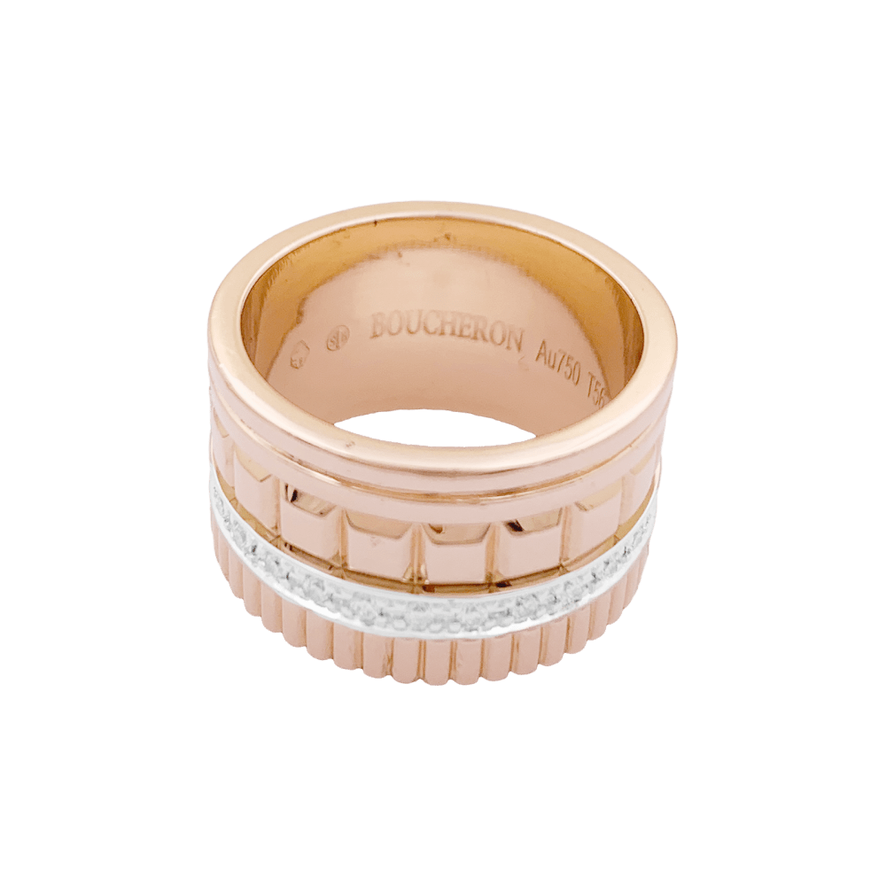 Bague Boucheron, «QUATRE RADIANT ÉDITION», deux ors et diamants. 3