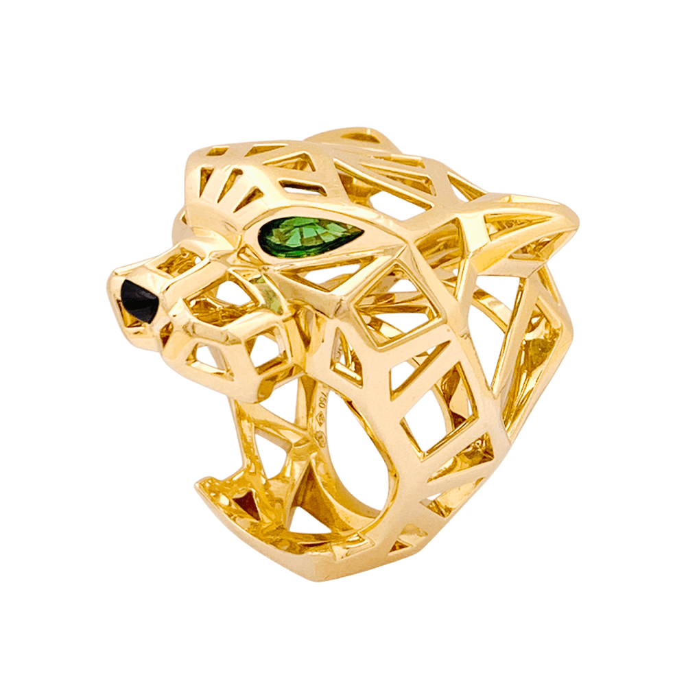 Bague Cartier, "Panthère de Cartier", or jaune, tsavorites, onyx. 5