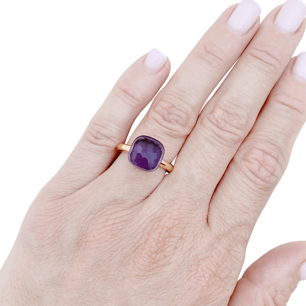 Bague Pomellato, collection "Nudo Classic", or rose et améthyste. 5