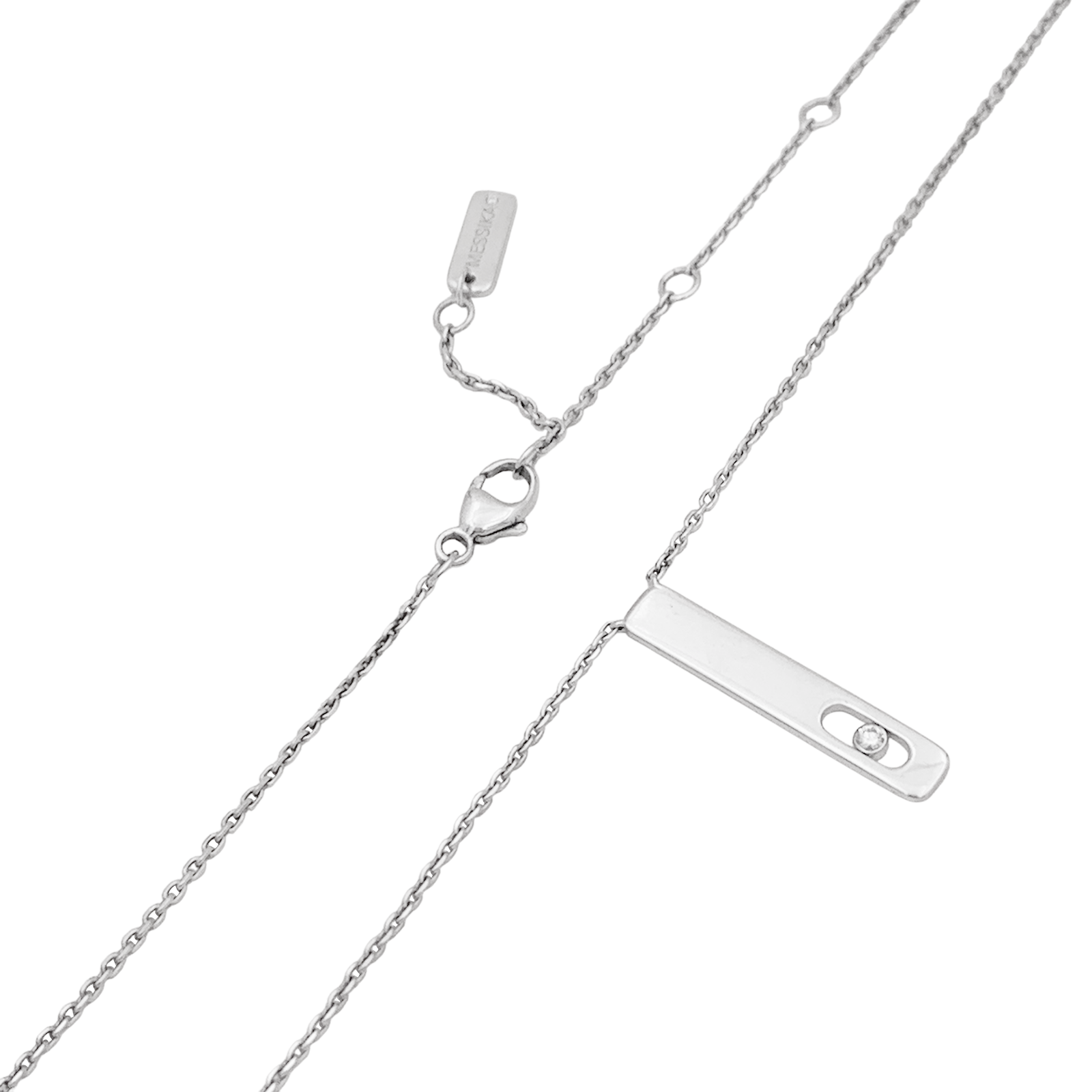 Collier Messika, "My First Diamond", or blanc, diamant. 2