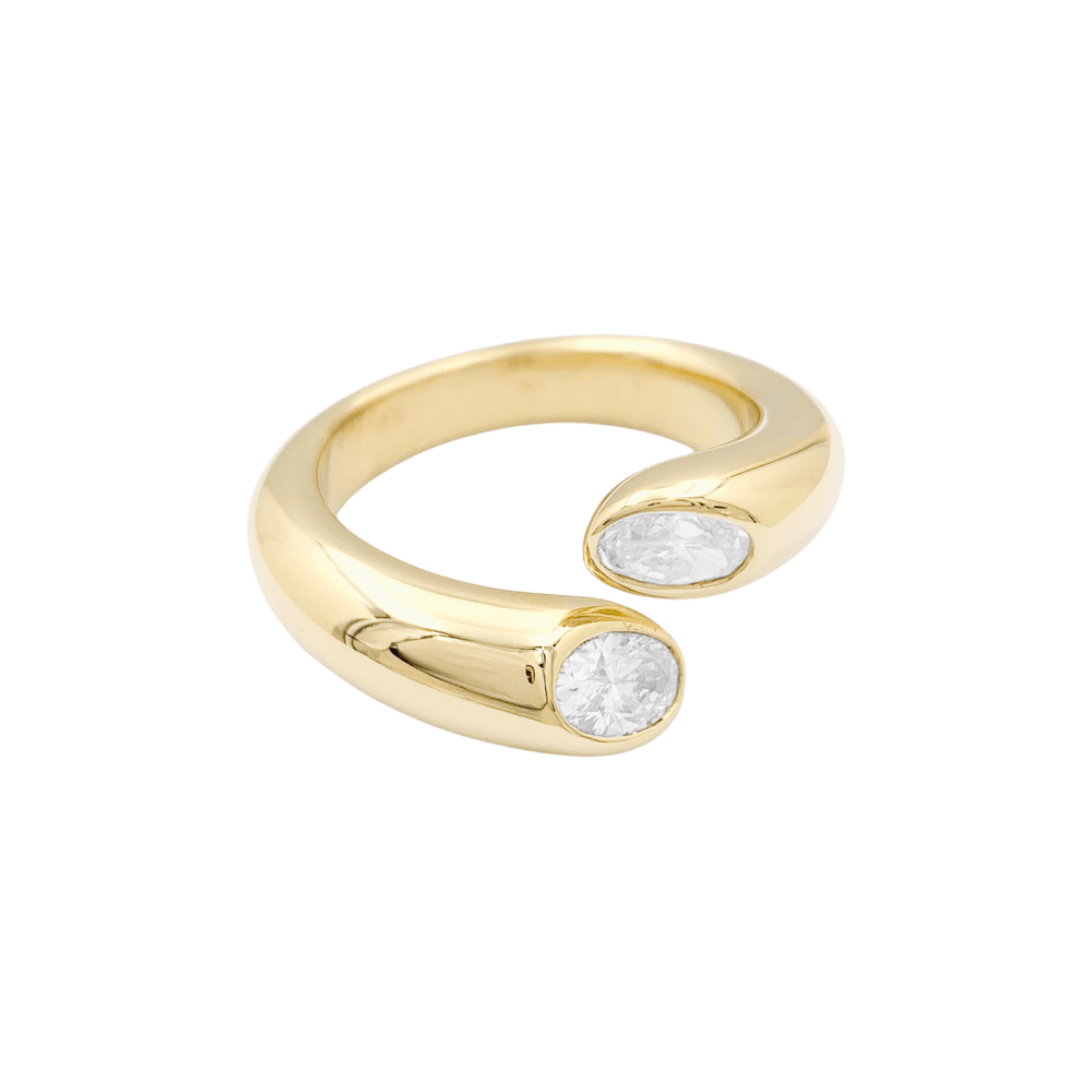 Bague Cartier, "Ellipse Deux Têtes Croisées", or jaune, diamants.  3