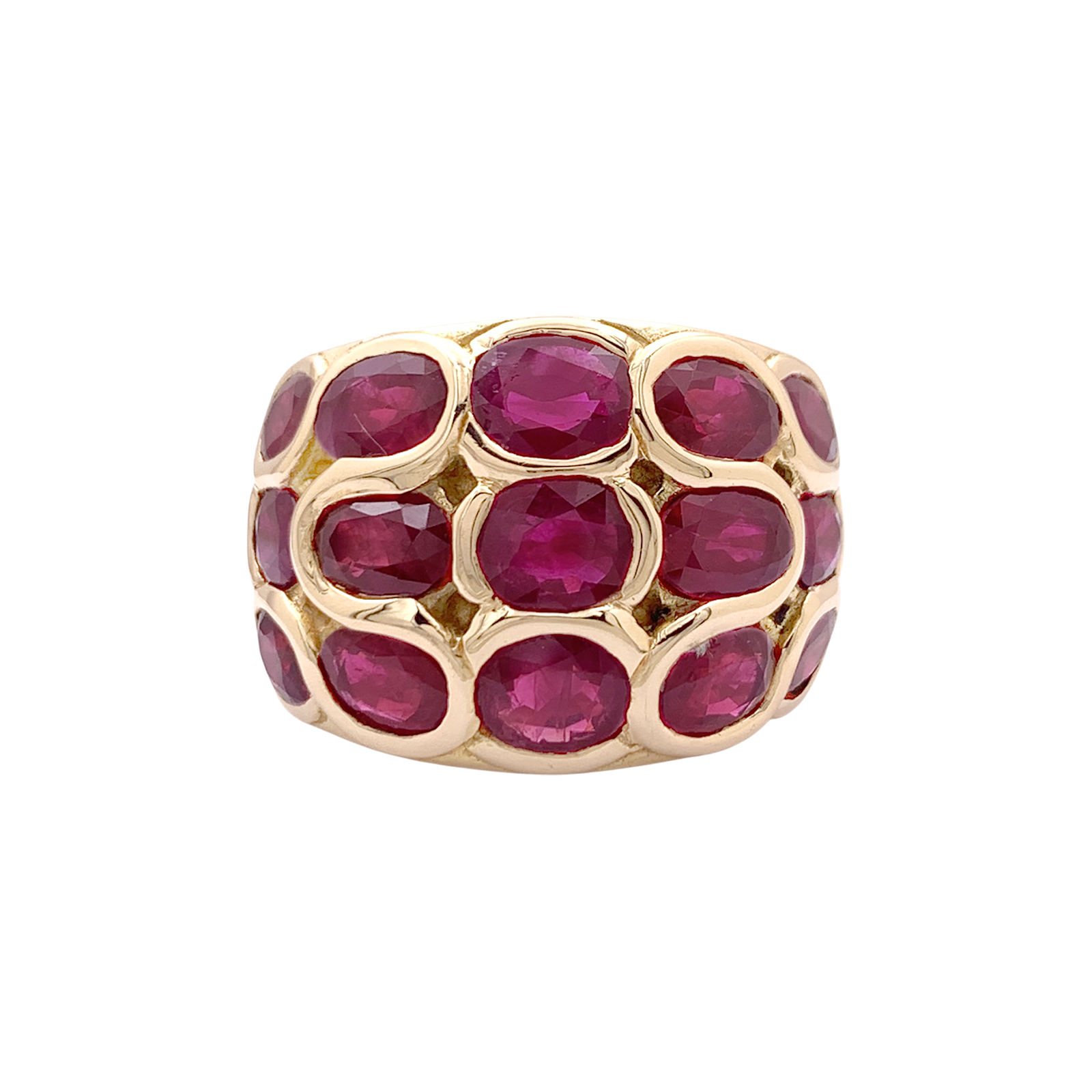 Bague or jaune et rubis. 1