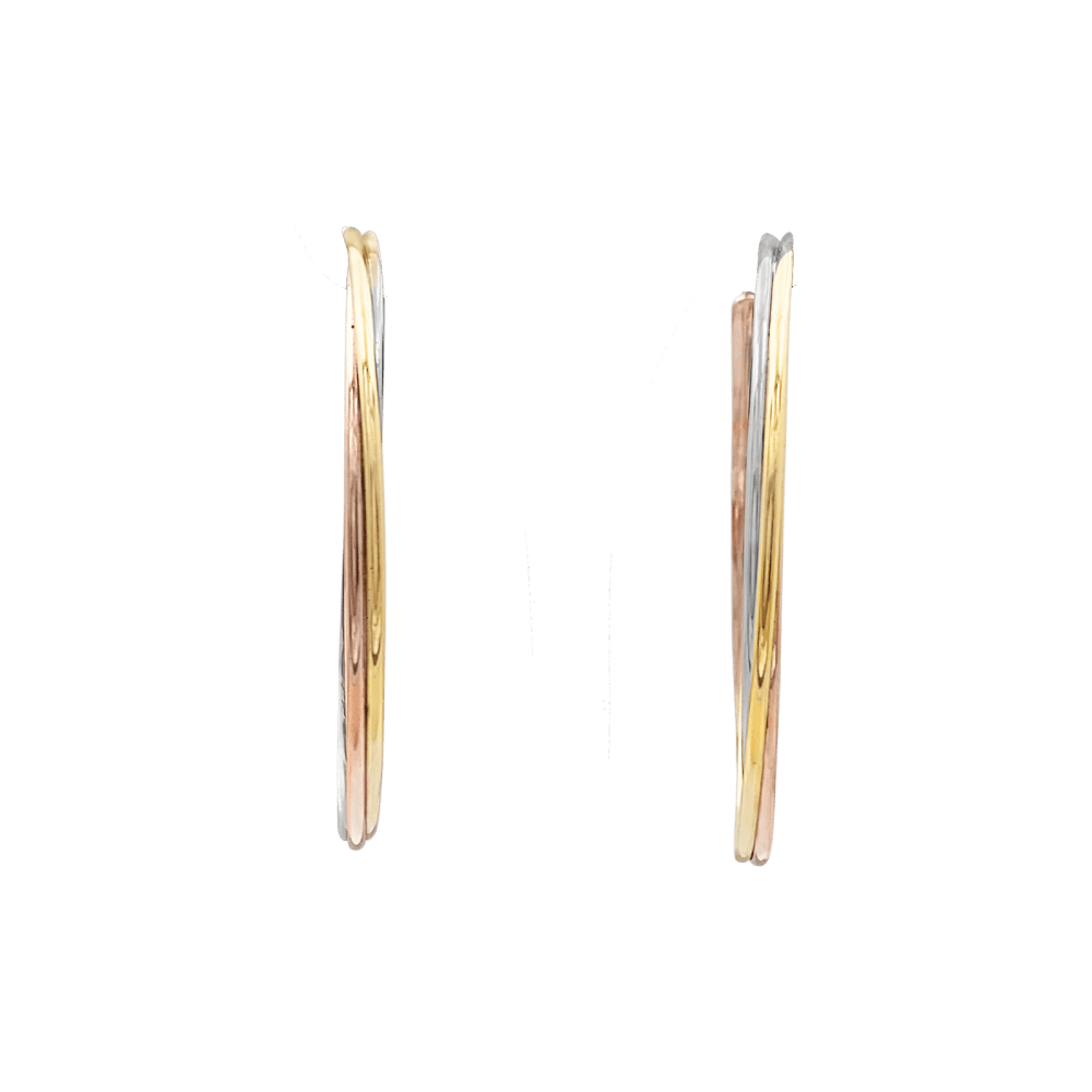 Boucles d'oreilles Cartier, "Trinity", trois ors. Grand modèle. 1