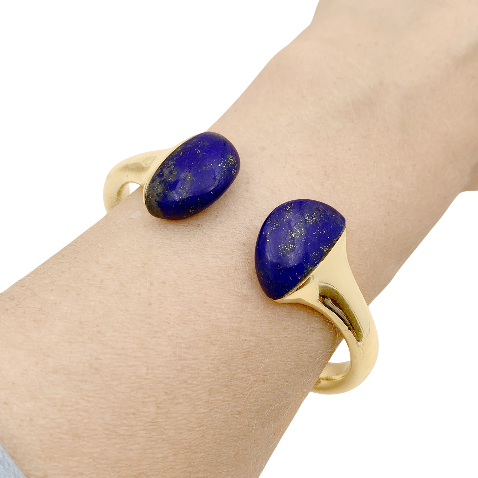 Bracelet jonc, or jaune et lapis-lazuli. 6