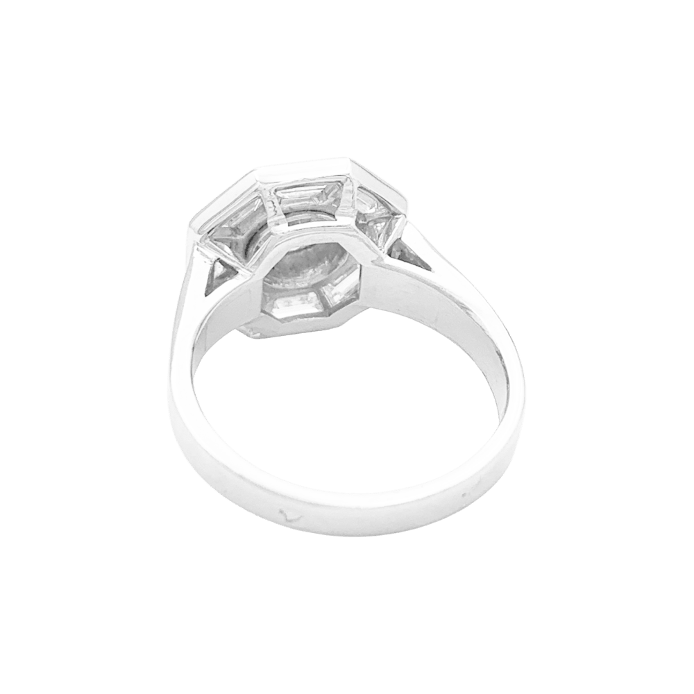 Bague MELLERIO, platine et diamants.  3