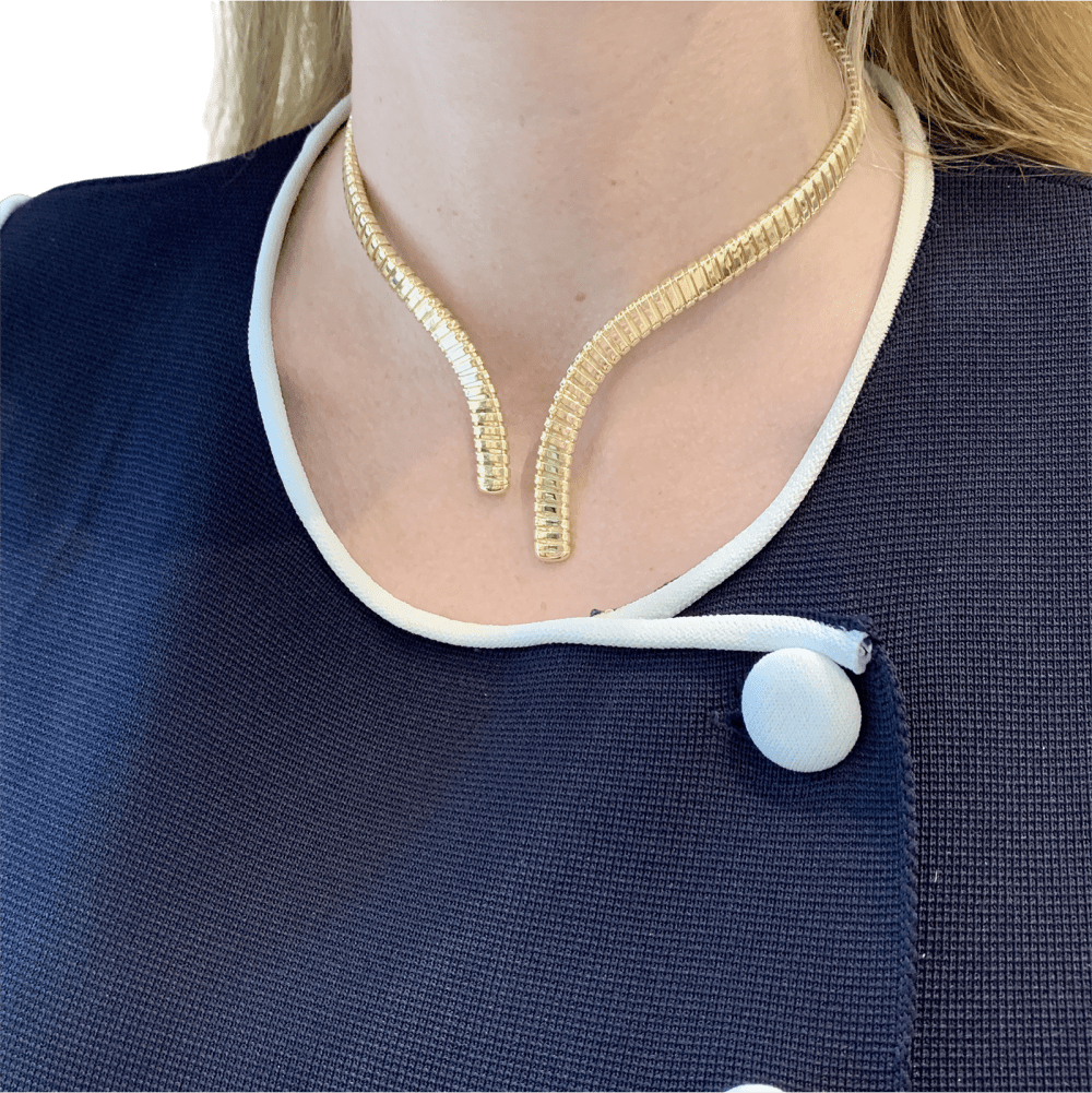 Collier "Tubogas" croisé, or jaune. 6