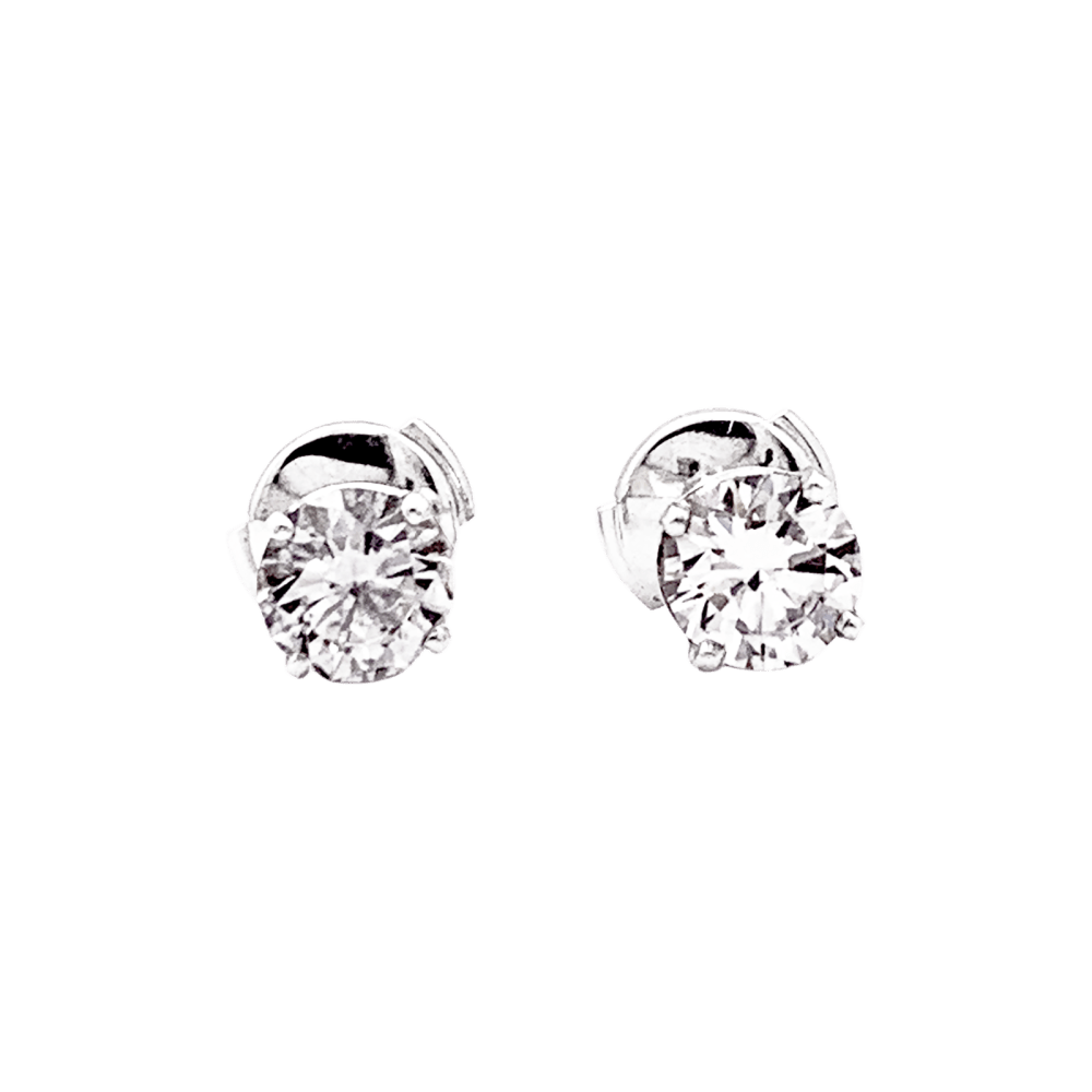 Boucles d'oreilles or blanc et diamants.  2