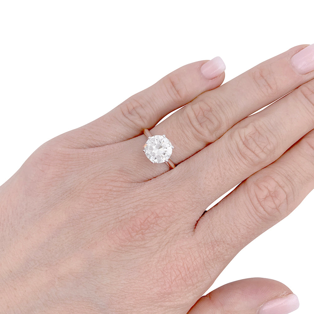 Solitaire platine, or blanc, diamant 2,30 cts. 4