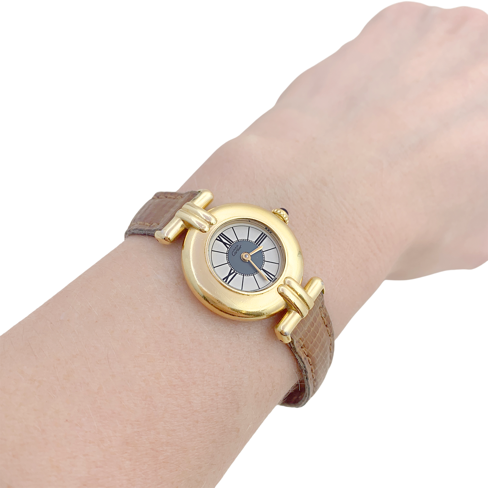 Montre Cartier "Colisée Must" vermeil, cuir. 2