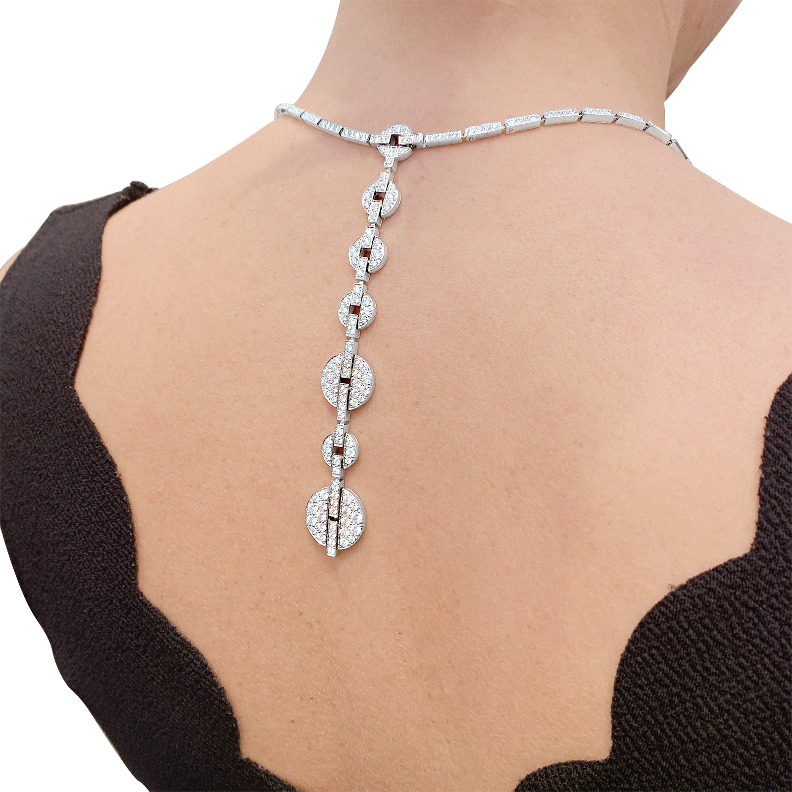 Collier Haute Joaillerie Cartier "Himalia" or blanc, diamants. 8