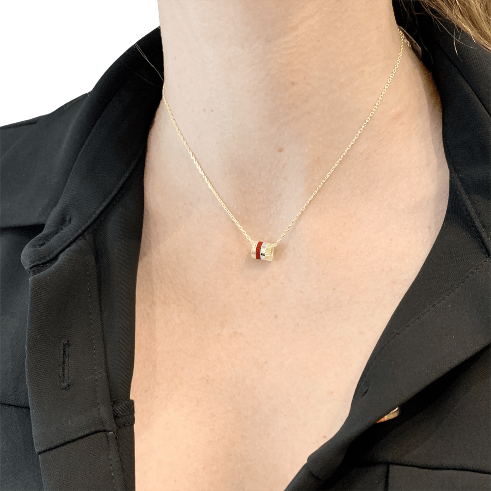 Collier Boucheron « Mini Bague Quatre Red Edition », 3 ors, céramique rouge. 5